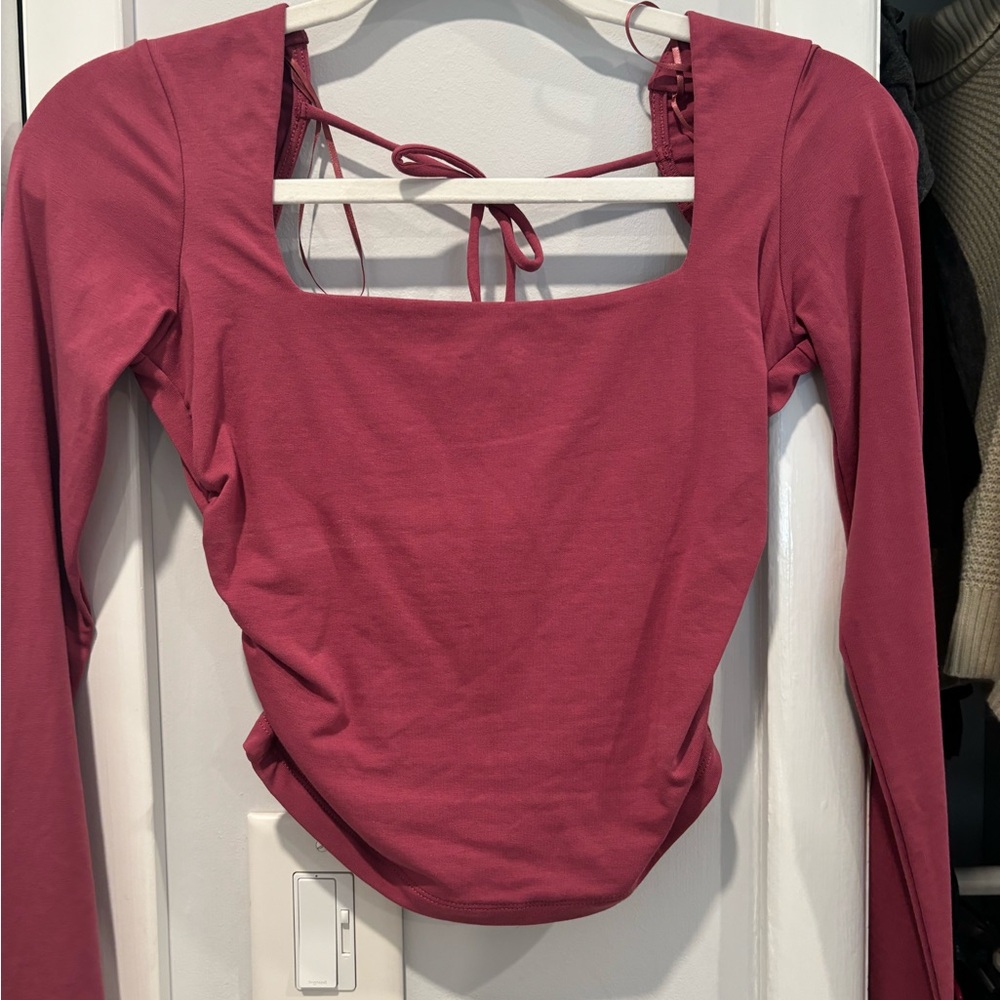 Women's Long Sleeve Top with Back tie detail